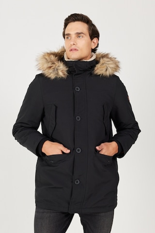 Wrangler Regular Fit Normal Kesim Dik Yaka Erkek Siyah Parka Mont W4D0Wx100 Siyah
