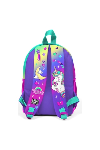 Minik Yuva Sırt Çantası Lavanta Su Yeşili Unicorn Desenli İki Bölmeli 23529