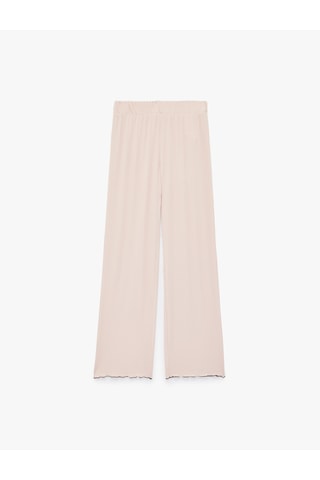 Koton Rahat Kesim Ribanalı Yüksek Bel Pamuklu Pijama Altı Pembe 6slk40033mk