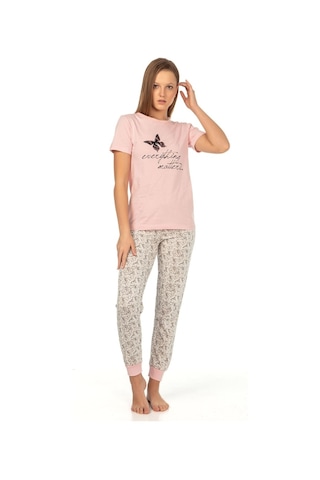 Vishenka Modal Baskılı Kadın Pijama Takımı Pembe
