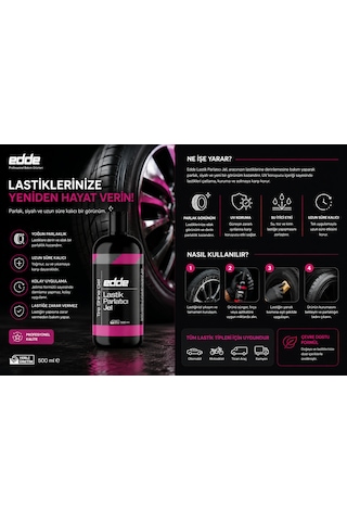 Edde Araba Araç Oto Lastik Parlatıcı Temizleyici Jel Lastik Temizleme Jeli 500 Ml Oto Detailing