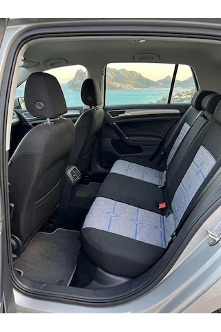 Fiat Linea Actual-pop Araca Özel Lüks Keten Kılıf - İndigo Mavisi - Arka Bütün Koltuk Birebir Uyum