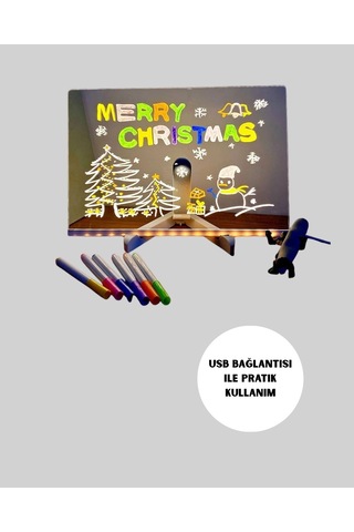 Mey İthalat Masaüstü Ve Duvara Monte Edilebilir Led Işıklı Yazı Panosu