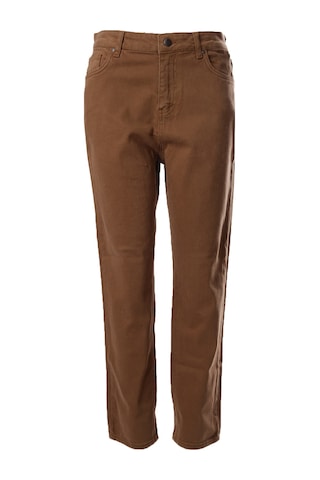Faik Sönmez Minimalist Kadın Pantolon - Regular Fit Midi Kahve
