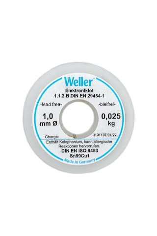 Weller El99/1-25 Kurşunsuz Lehim Teli Sn99cu1, 1mm, 25gr T0054025099
