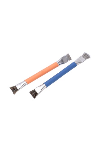 Lemestar Elektonik Bileşen Temizleme Fırçası, Çok Açıklı Premium Çelik Telve, Konforlu Kullanim, Turuncu-mavi 2'li Set