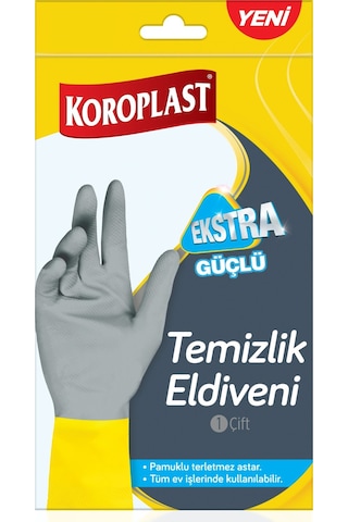 Koroplast Ekstra Güçlü Bulaşık Eldiveni S Gri
