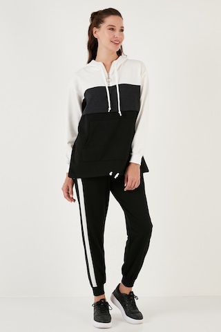 Lela Renk Bloklu Regular Fit Kapüşonlu Spor Bayan Takım 5863835 Antrasit