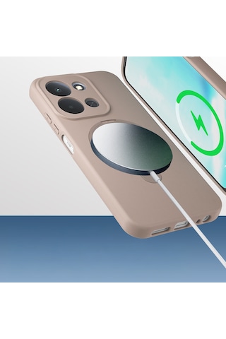 Xiaomi Redmi 15c Kılıf M-safe Şarj Özellikli Standlı Zore Samara Kapak Siyah