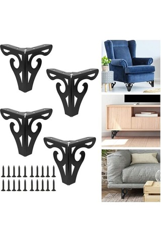 Üçgen Saç Tokası Tasarım Mobilya Ayakları, Krom Kaplamalı Ağır Hizmet Tipi Demir Destekler, Kaymaz Tasarımlı, Kanepeler Ve Dolaplar İçin Kolay Kurulum, 4'lü Set Diğer