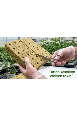 Hydrofide Kaya Yünü Yetiştirme Küpü - Topraksız Tarım & Tohum Çimlendirme 50adet