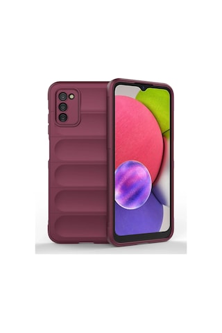 Gld-spt- Newface Samsung Uyumlu Galaxy A03s Kılıf Optimum Silikon - Bordo