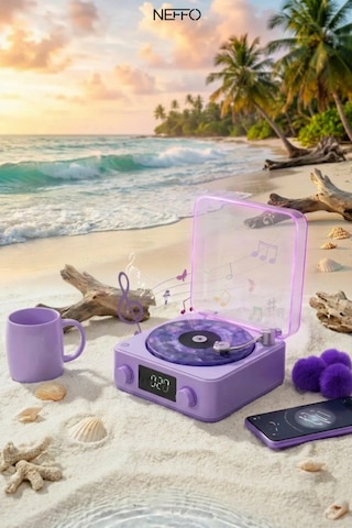 Waves Nostalji Plak Çalar Bluetooth Subwoofer 3d Ses Dalgası Retro Müzik Plak Çalar Diğer