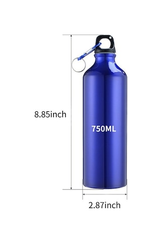 Ulzyvf 750ml Alüminyum Su Matarası - Sızdırmaz, Karabinalı, Spor Ve Seyahat İçin Çok Renkli Küçük Boyutlu Çok Renkli