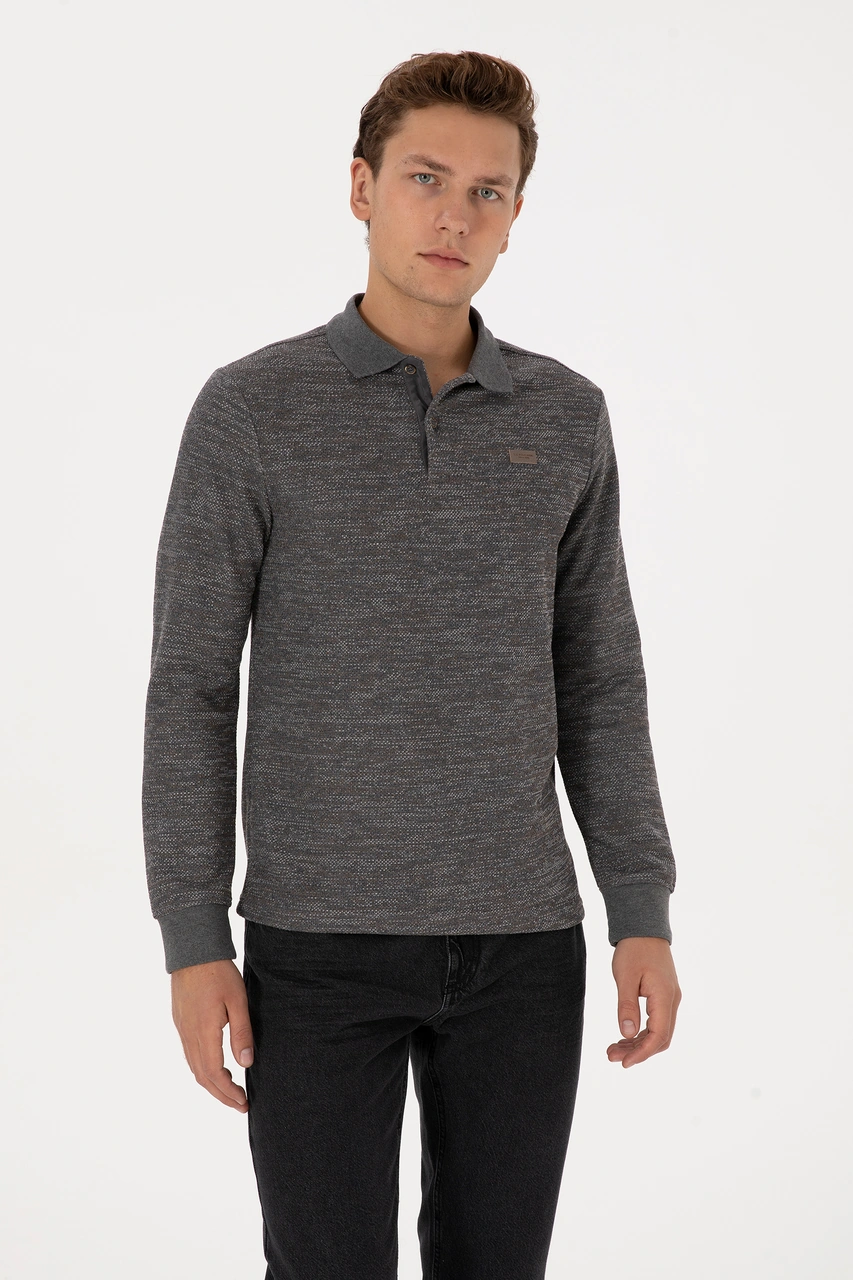 U.s. Polo Assn. Erkek Gri Melanj Sweatshirt 50307730-vr086 Gri Melanj