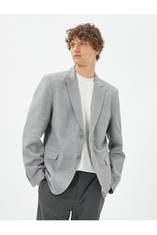 Koton Blazer Ceket Slim Fit Düğmeli Çift Cep Detaylı Antrasit 4wam50006hw Antrasit