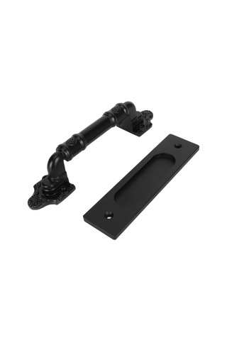 Sürgülü Ahır Kapısı Kolu Çift Taraflı Siyah Ahır Kapısı Çekme Kolu Garaj Kapısı İçin