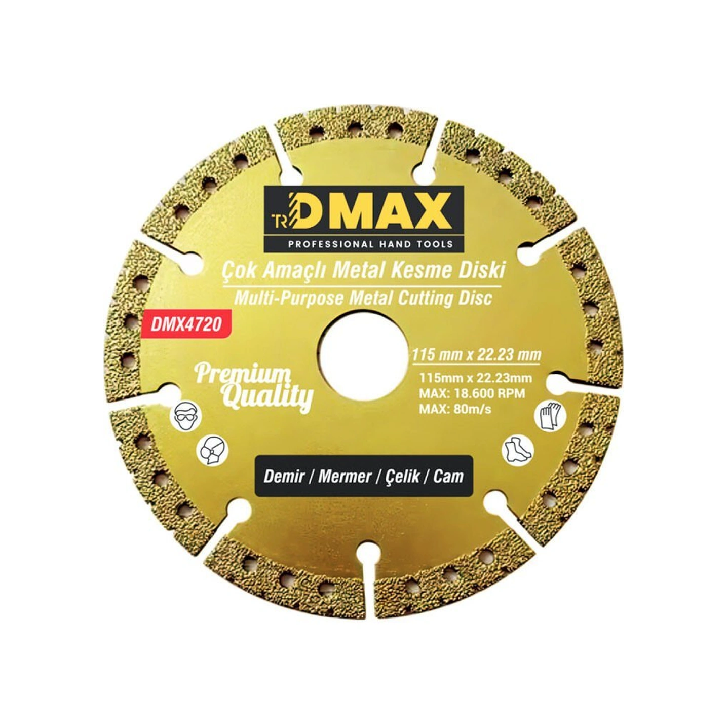 Dmax Çok Amaçlı Metal Kesme Disk 115mm X 22-23mm Dmx4720 Dmax Çok Amaçlı Metal Kesme Disk 115mm X 22-23mm Dmx4720