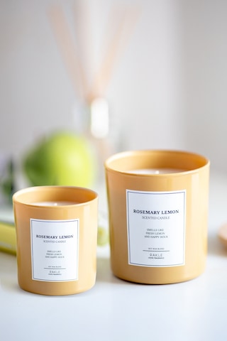 Le Jardin Rosemary Lemon Kokulu 2'li Mum Seti Sarı 120 Gr - 200 Gr Renkli