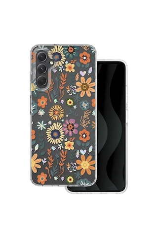 Samsung Galaxy Uyumlu A36 Kılıf Solmayan Imd Baskı Desenli, Şeffaf Tpu+pc Botanik Kapak