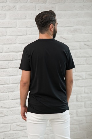 Paul Martin Slimfit Fit Bisiklet Yaka Rayon Kumaş Full Likralı T-shirt Siyah