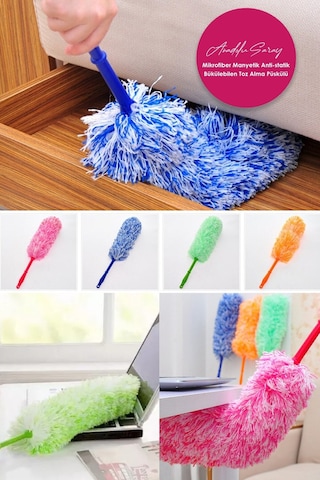 Pratik Mikrofiber Anti-statik Bükülebilen Toz Alma Püskülü Toz Al