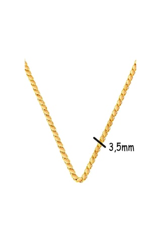 Bilezikci Pullu Zincir Kolye 14 Ayar 60 Cm. 3,5mm Enli Sarı Altın