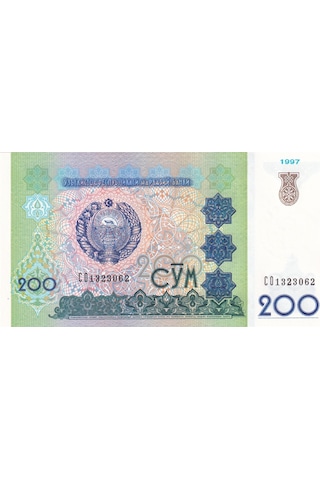 Özbekistan 200 Som 1997 Eski Yabancı Kağıt Para