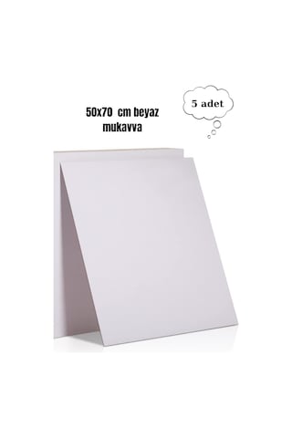 50x70 Cm Beyaz Renk Mukavva Kartonu 5 Adet