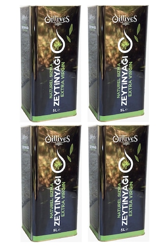 Oillives Soğuk Sıkım Naturel Sızma Zeytinyağı 5 Lt X 4 Teneke