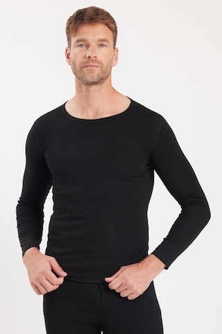 Tudors Erkek Slim Fit Dar Kesim Bisiklet Yaka Siyah Termal Alt Üst Takım-41730 SiYAH