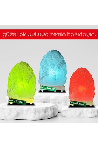 Mavi Işıklı Doğal Tuz Lambası Açma Kapama Kablosu İle Birlikte Çok Renkli