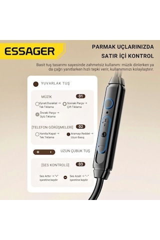 Essager Pro Seri Gaming Hifi Kulaklık Mikrofonlu, Yüksek Ses Kalitesi, Kristal Ses Sistemli Kulaklık Oyun Kulaklığı Mikrofonlu