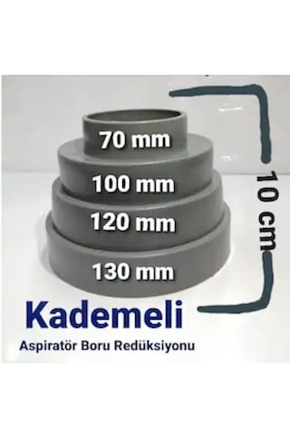 Plastik Aspiratör Borusu Dönüştürücü 4 Kademeli Redüksiyon Adaptö