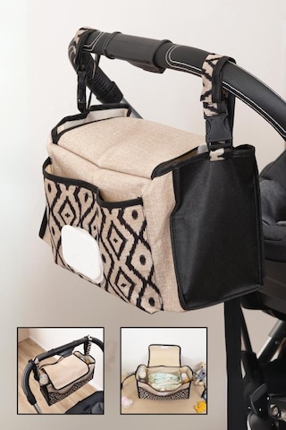Bebek Arabası Çantası Düzenleyici, Organizer El Çantası, 37x12x19 Cm Bej
