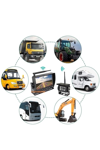 Okul Servis Kamera Sistemi 7 Inç Kayıt Yapabilen Ekran + 4 Adet Kablosuz Kamera Hepsi Bir Arada