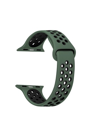 Microsonic iOS Uyumlu Watch Se 44Mm Sport Band Kordon Yeşil Siyah