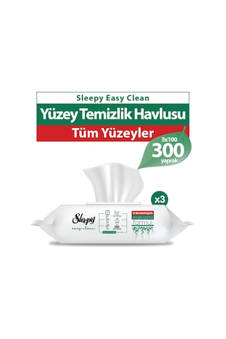 Sleepy Easy Clean Yüzey Temizlik Havlusu&Mendili 3X100 (300 Yaprak)