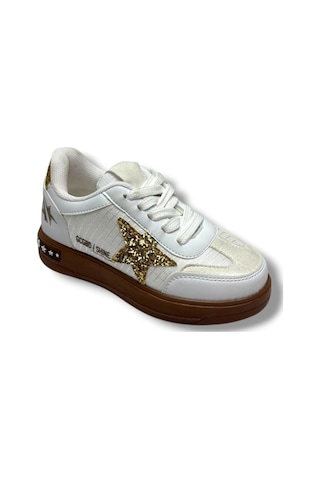 Pro Kids 5006-26 Anorak Simli Yıldız Desenli Kız Çocuk Sneaker Beyaz