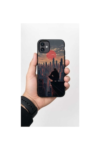 Şehir Manzarası Gün Batımı Temalı Telefon Kılıfı Minimalist Estetik Baskılı Silikon Kılıf Darbeye Dayanıklı Tüm Telefon Modellerine Uyumlu Lacivert