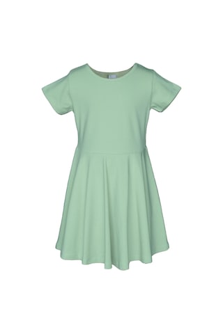 Lovetti Açık Çağla Yeşil Kız Çocuk Düz Basic Kısa Kol Elbise 9560Y025 Yeşil