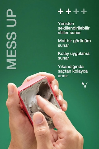Mess Up Mat Şekillendirici Gum Macun 100ml Orta Tutuş Mat Görünüm Kolay Şekil Esnek Wax