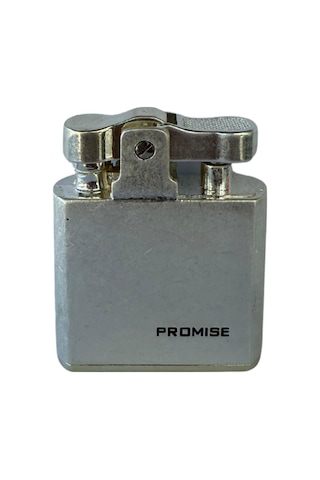 Promise Fırçalı Gümüş Tek Alevli Benzinli Çakmak