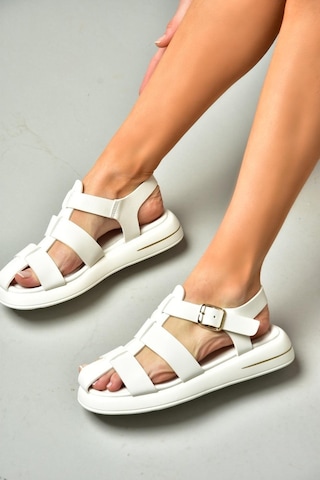 Fox Shoes S518106009 Beyaz Kadın Sandalet Beyaz