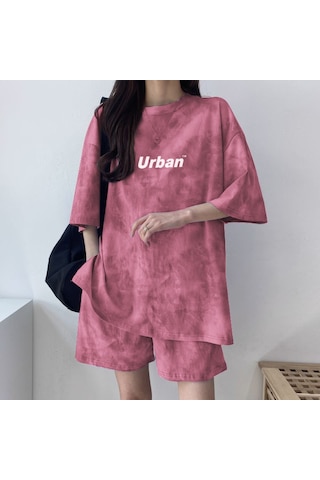 İnce Kesim Spor Ve Rahat Kadın Üst Ve Şort İkili Set Kırmızı