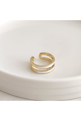 Xupıng Gold 14 Numaraya Kadar Ayarlanabilir Beyaz Mineli Yüzük Beyaz