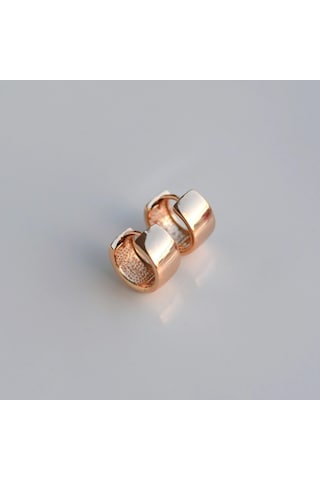 Geniş Bombeli Halka Küpe Rose Gold