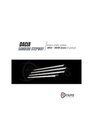 Dacia Sandero Stepway Krom Cam Çıtası Seti 4 Prç. 2012-2020