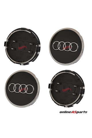 Audi A4 A5 A6 2016-2020 Jant Göbek Arması Set 8w0601170 4m0601170 Parlak Siyah