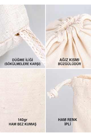 İsme Özel Kız Bebek Çocuk Kıyafet Kesesi 30x40 Cm %100 Pamuk Ham Bez İsim Baskılı Yıkanabilir Kişiye Özel Kese 2080kk Ekru